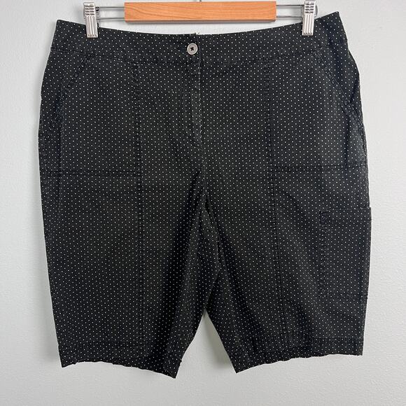 Chico's Women's L Bermuda Shorts‎ Polka Dot Stretch Utility Casual Preppy Summer - Picture 12 of 12